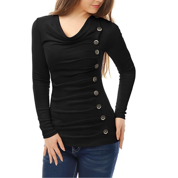 💚Allegra K NWT side button top - Picture 2 of 8